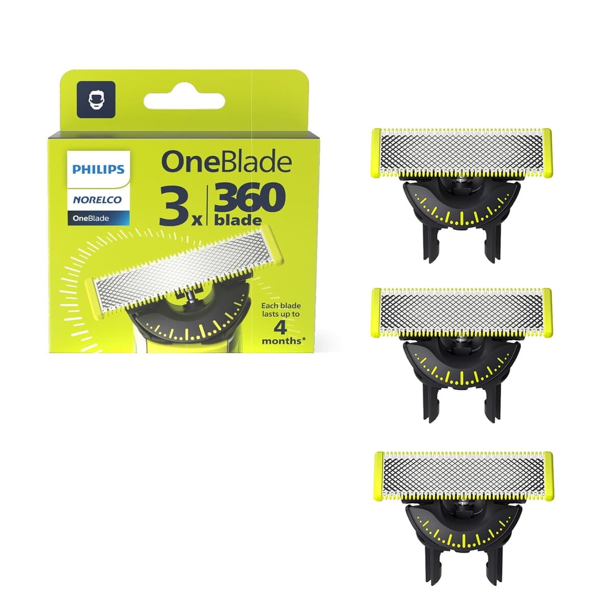 Repuesto Philips Norelco Oneblade 360 Qp43080 Pack 3 Cuchillas