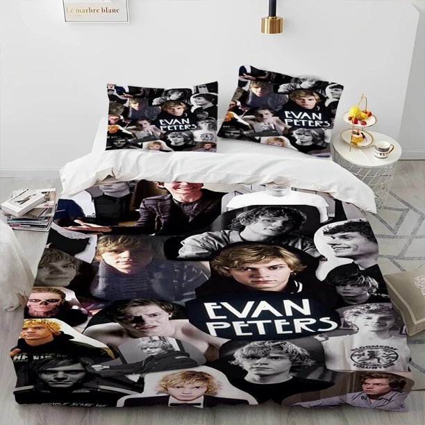 Cute Evan Peters Movie TV Actor Bedding Set Duvet Cover Bed Set Quilt Cover Pillowcase Comforter Boys Adult