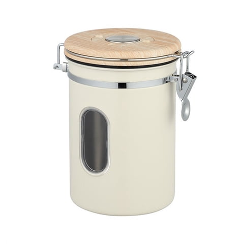 Xusx111 - Latte De Café Hermético De 1800Ml Con Rastreador De Fecha Y Ventana Transparente, Almacenamiento De Granos De Café De 22.8Oz Con Recipiente De Café De Cucharada De Medida De 30Ml Para Molido