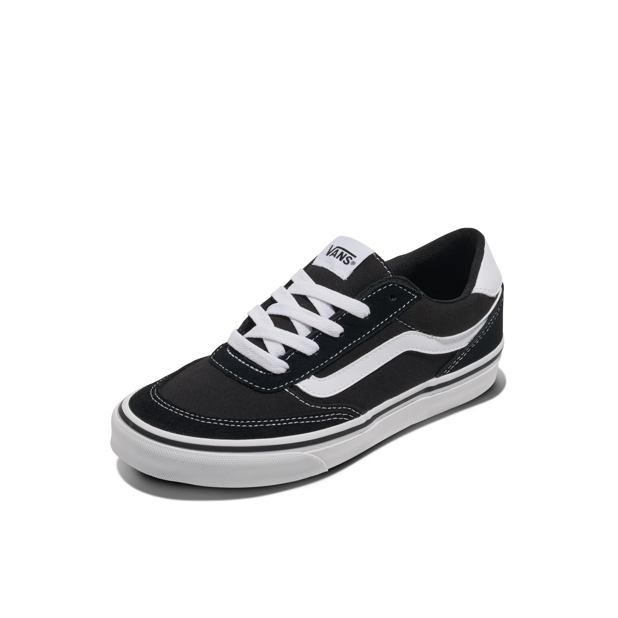 Zapatillas Bajas Shoe Vans Brooklyn Ls Para Mujer, Color Blanco Y Negro