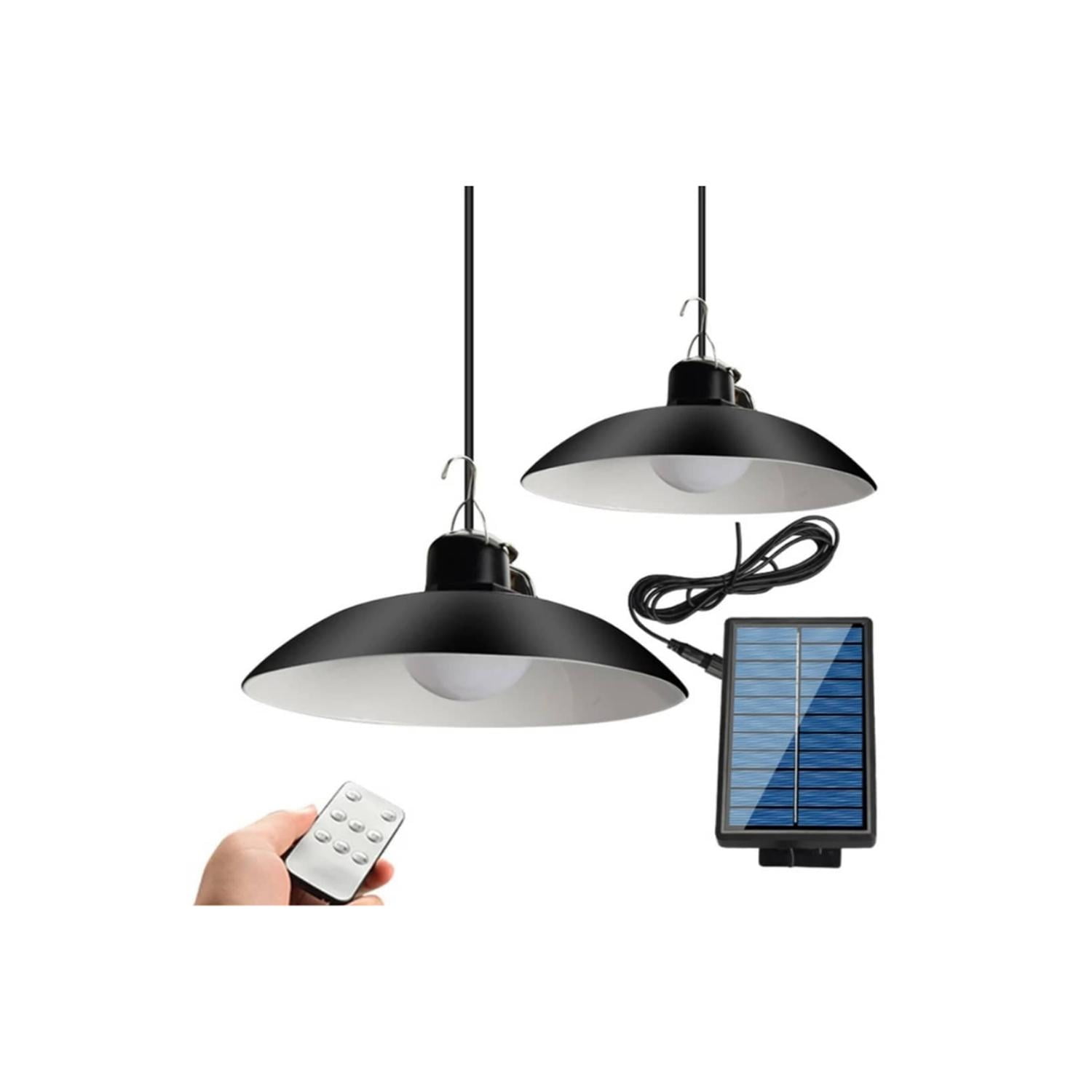 Clickdescuento - Lampara Colgante Doble Solar Con Control Remoto 240w Negro