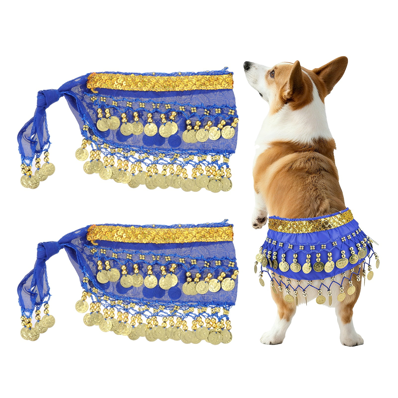 Falda de Bailarina del Vientre para Perros Uxcell, Cadena de Cintura Cortina de Cadera Ropa Disfraz de Perro