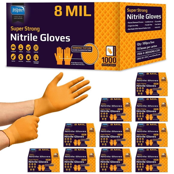 Guantes desechables de nitrilo Inspire ULTRA 8 Mil Heavy Duty