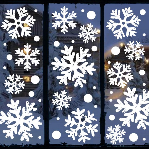 Adhesiones navideñas con forma de copo de nieve, 8 láminas