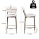 thumbnail image 3 of 29'' Upholstered Bar Stools Velvet Counter Stool with Backrest & Footrest Set of 2 Round Dining Chairs for Kitchen(Creamy White), 3 of 3