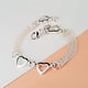 thumbnail image 5 of Pulsera Brazalete Plata 925 Corazones Borlas Cadenas plateado Talla única, 5 of 5