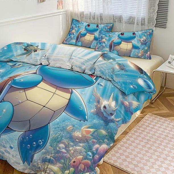 Squi_rtle Print Bedding Set Pattern Duvet Cove Set3 Pieces Quilt Cover And Pillowcases for Women Men Teens