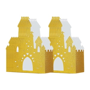 Magideal - Caja De Regalo De 10 Piezas, Caja Decorativa Para Dulces, Caja De Bombones, Caja De Dulces Portátil Única Con Forma De Castillo Dorado Para Festival Y