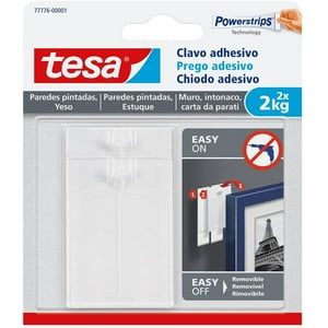 Clavos Adhesivos Powerstrips Paredes Pintadas / Yeso 2Kg 2 Un. Removibles - Tesa