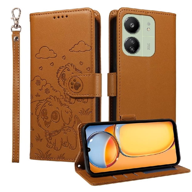 Funda Billetera FOXDOCK Compatible con Xiaomi POCO M6 5G, Diseño Perrito Tierno, Ranuras para Tarjetas y Soporte Plegable