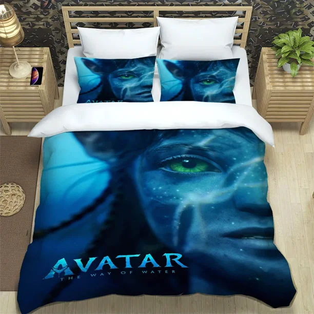 v883 Bed Sheets Movie Avatar: The Way of Water Printed Bedding Sets exquisite bed supplies set duvet cover bed comforter set bedding set luxury 3-Piece Bedding Set (1 Duvet Cover + 2 Pillow Shams) Bed