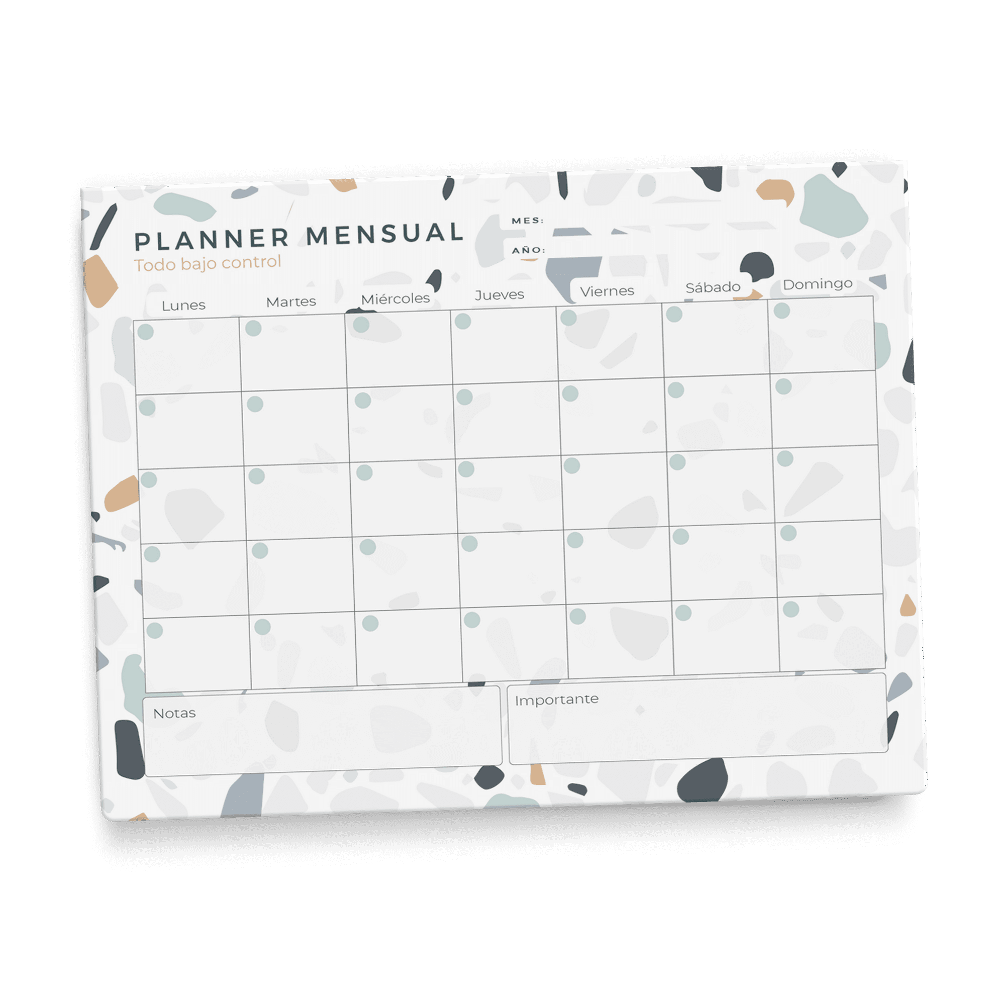 Fati - Planificador Mensual Terrazo 18 Meses No Fechados