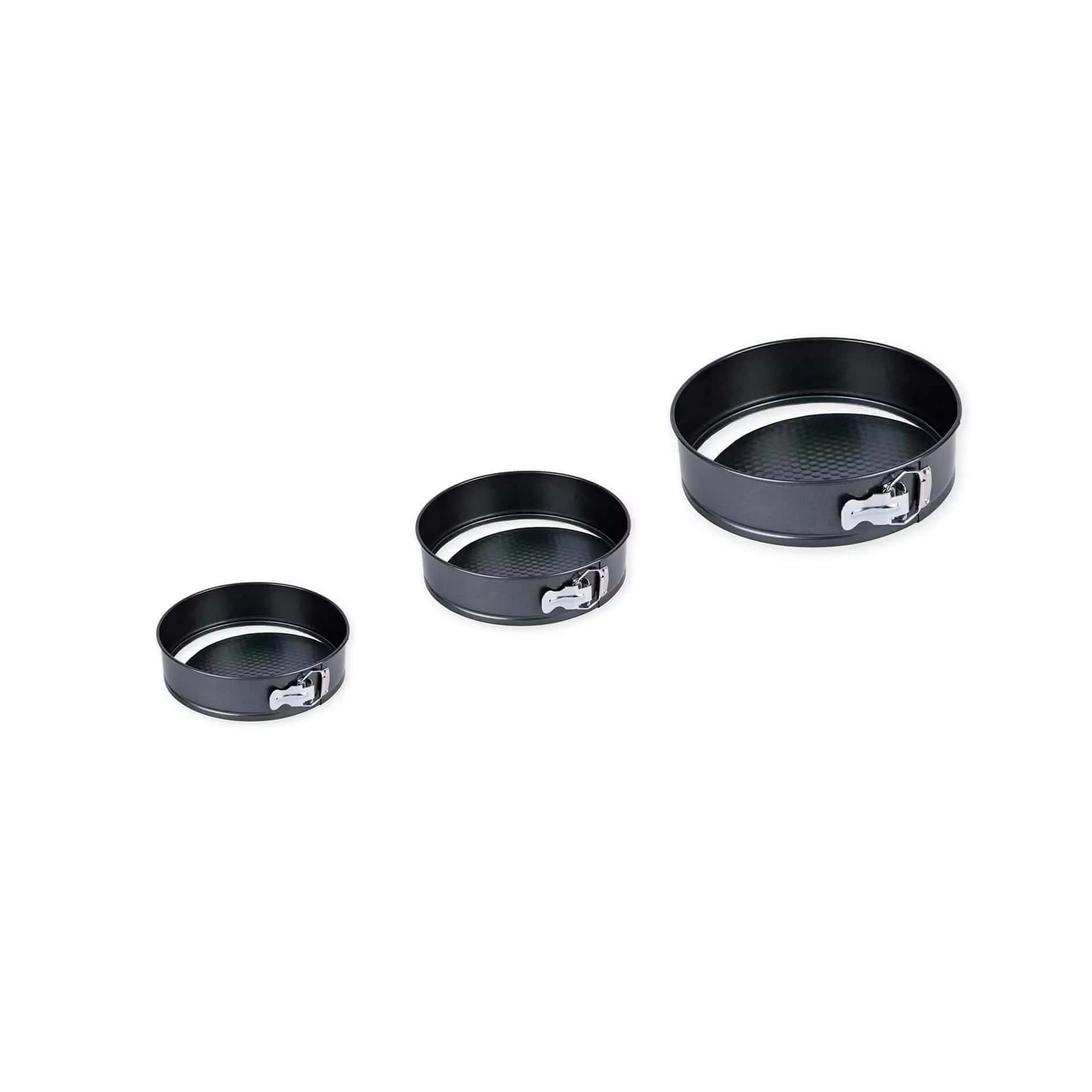 Genérico - 3 Moldes Redondos Desmontables Acero Carbonico Sweet Cook