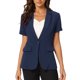 thumbnail image 1 of INSPIRE CHIC Blazer de Mujer Solapa de Muesca Un Botón Manga Corta Chaqueta de Traje Azul Oscuro S, 1 of 5