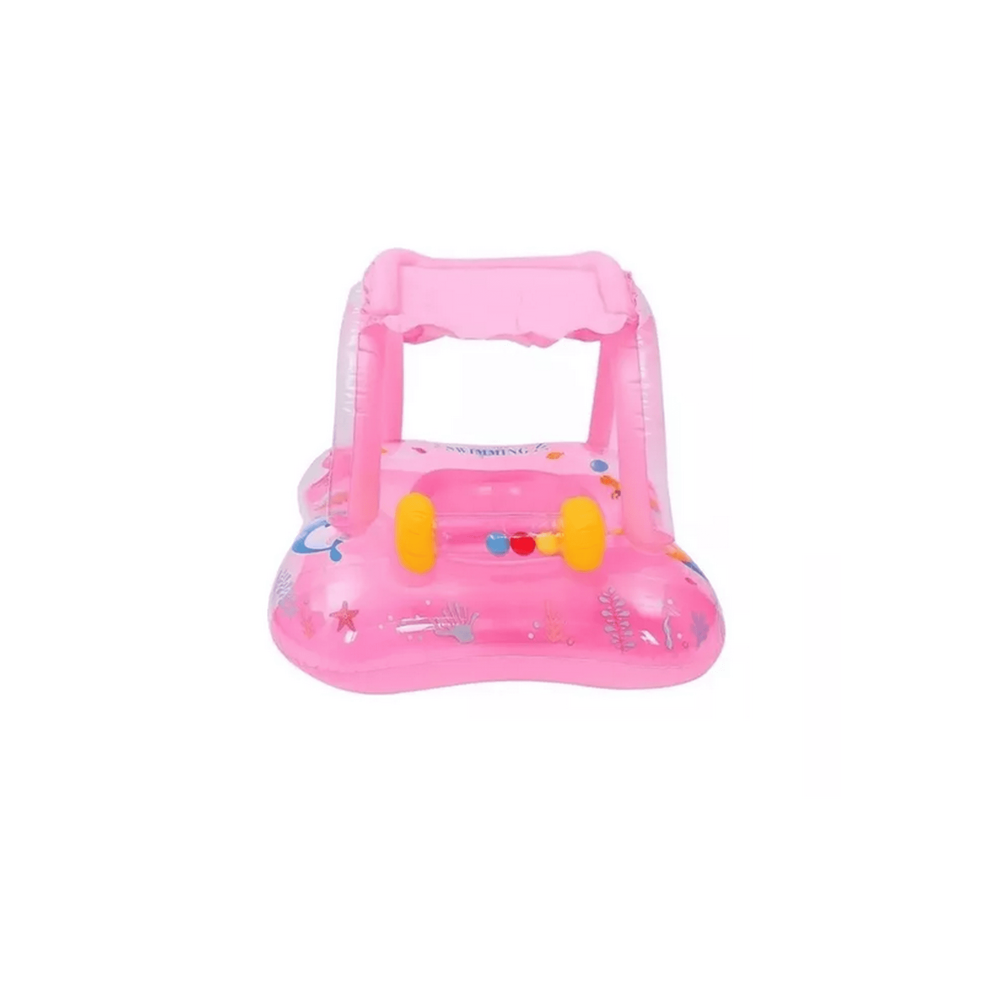 Genérico - Flotador Inflable Niños Con Techo Bebés Piscina Verano Rosado