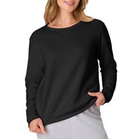 Sudadera Hanes Ecosmart Para Mujer, Cuello Redondo, Color Ébano, Talla M