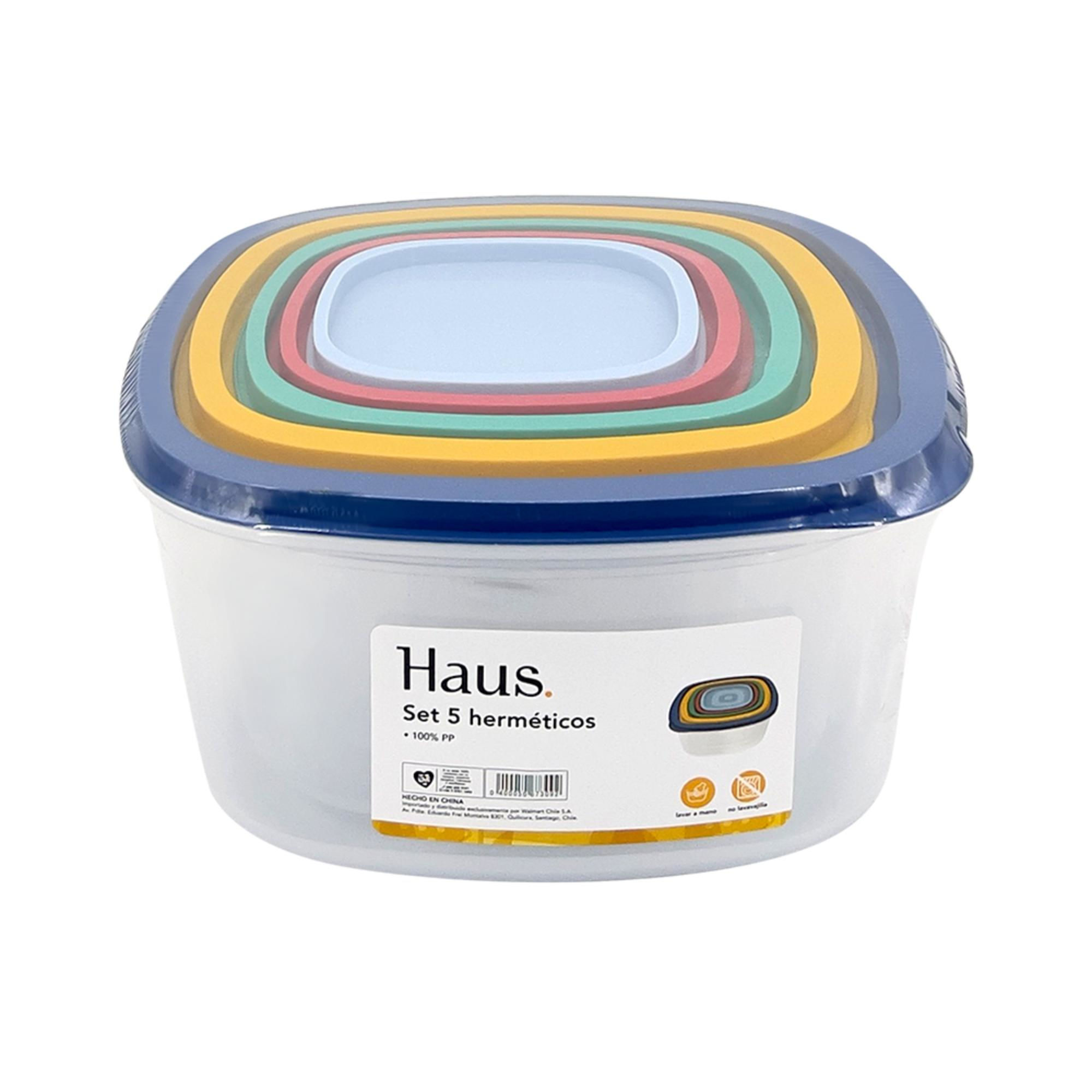 Haus - Hermético Arcoiris Cuadrado 5 Unidades