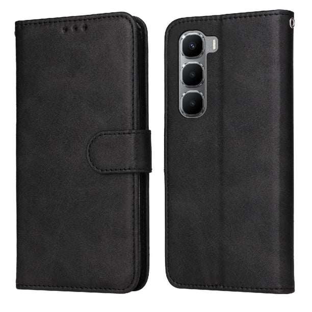 Funda Billetera para Infinix Hot 60i 4G con Porta Tarjetas y Soporte Ajustable Negro