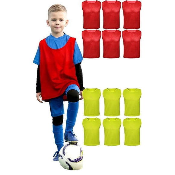 CAMISETA ATHLOVA Infantil Chalecos Deportivos 6 Rojo y 6 Amarillo