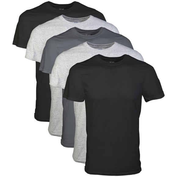 Camiseta Gildan Crew para hombre G1100 negro/gris deportivo/carbón L