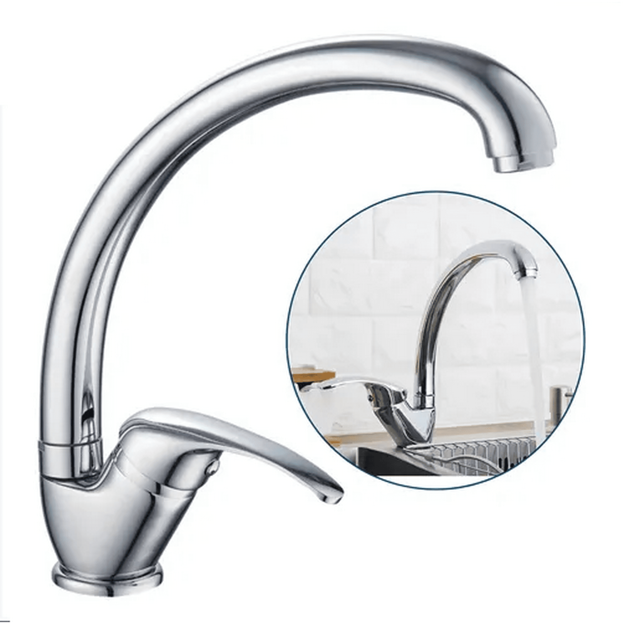 Genérico - Llave Monomando Lavaplato Agua Fría Caliente Plateado