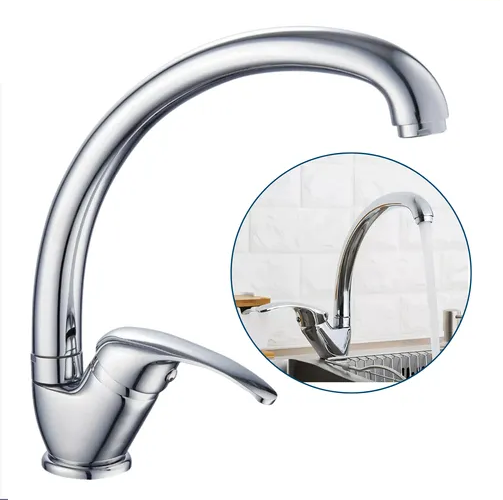 Genericio - Llave Monomando Lavaplato Agua Fría Caliente Plateado