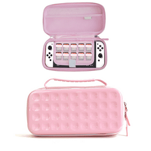 Genérico - Funda Protectora Rígida Para Nintendo Switch Modelo Oled - Bolsa De Almacenamiento Portátil De Viaje Con Funda Duradera Compatible Con La Consola Ns Switch-Rosa
