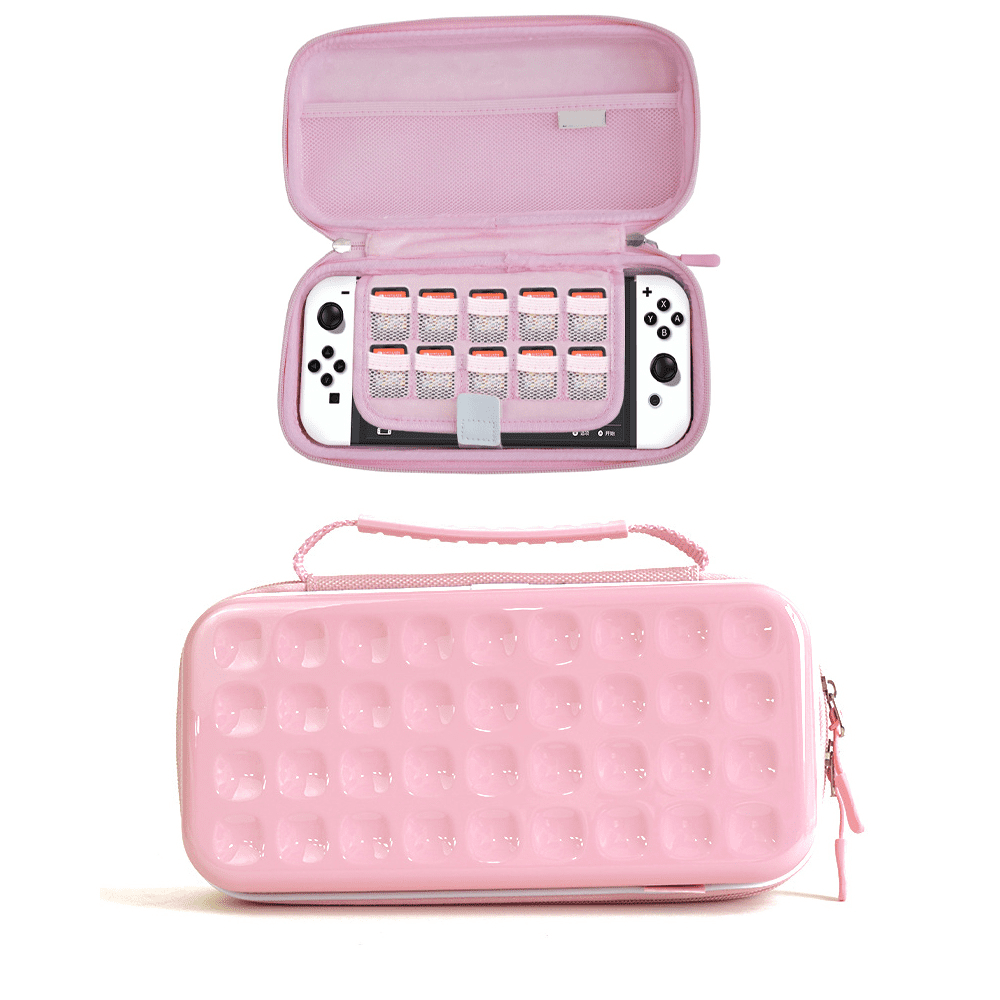 Genérico - Funda Protectora Rígida Para Nintendo Switch Modelo Oled - Bolsa De Almacenamiento Portátil De Viaje Con Funda Duradera Compatible Con La Consola Ns Switch-rosa