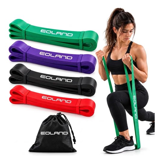 Eoland - Set 4 Bandas Elásticas Resistencia Power Bands Entrenamiento