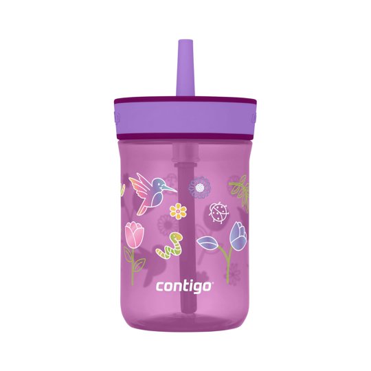 Vaso Contigo Leighton Straw 400 Ml Con Forma De Uva (tulipanes) Para Niños