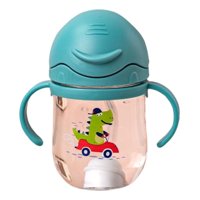 Genérico - Set 2 Vasos Con Bombilla Antiderrame Con Asa Bebes Lau