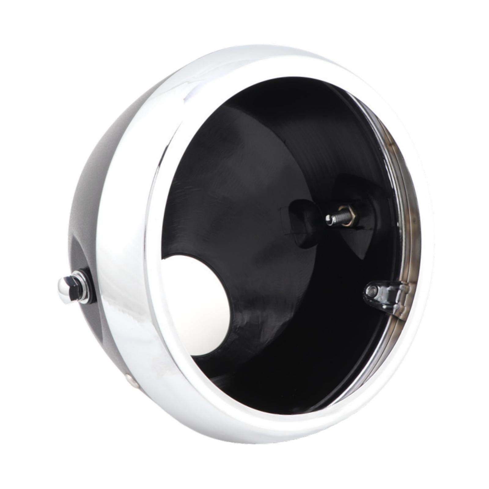 Magideal - Carcasa Para Faro De Motocicleta, Cubierta Para Luz De Señal De , Carcasa Redonda Resistente Para Faro, Modificada Para Accesorios De Motocicleta. Plata