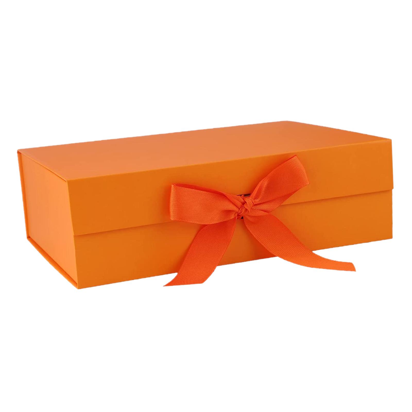 Magideal - Caja De Regalo Con Cinta Propuesta Cajas De Regalo Caja De Presentación Caja De Embalaje De Regalo Grande Para Fiesta De Compromiso Fiesta De Cumpleañ Naranja