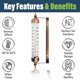 thumbnail image 2 of Termómetro exterior Thermometer World, 25 cm, efecto bronce, 2 of 8