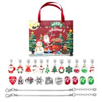 Magideal - Caja De Pulsera Diy De Navidad Con Calendario De 24 Cuadrículas, Decoración Navideña Para Recuerdos De Fiesta, Caja De Pulsera Con Dijes De Aleación, Estilo B