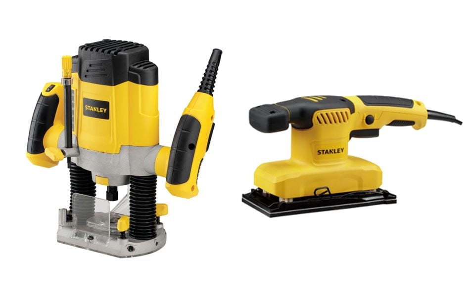 Stanley - Rebajadora 1200W + Lijadora Orbital