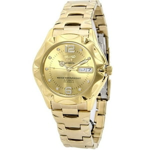 Seiko - Reloj Serie 5 Para Hombres Con Esfera Dorada - Snz460J1