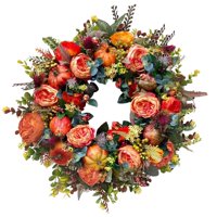 Bothyi - Corona De Acción De Gracias, Corona De Puerta De Otoño, Duradera Y Versátil Para Decoración De La Puerta Del Hogar, Diámetro 45Cm