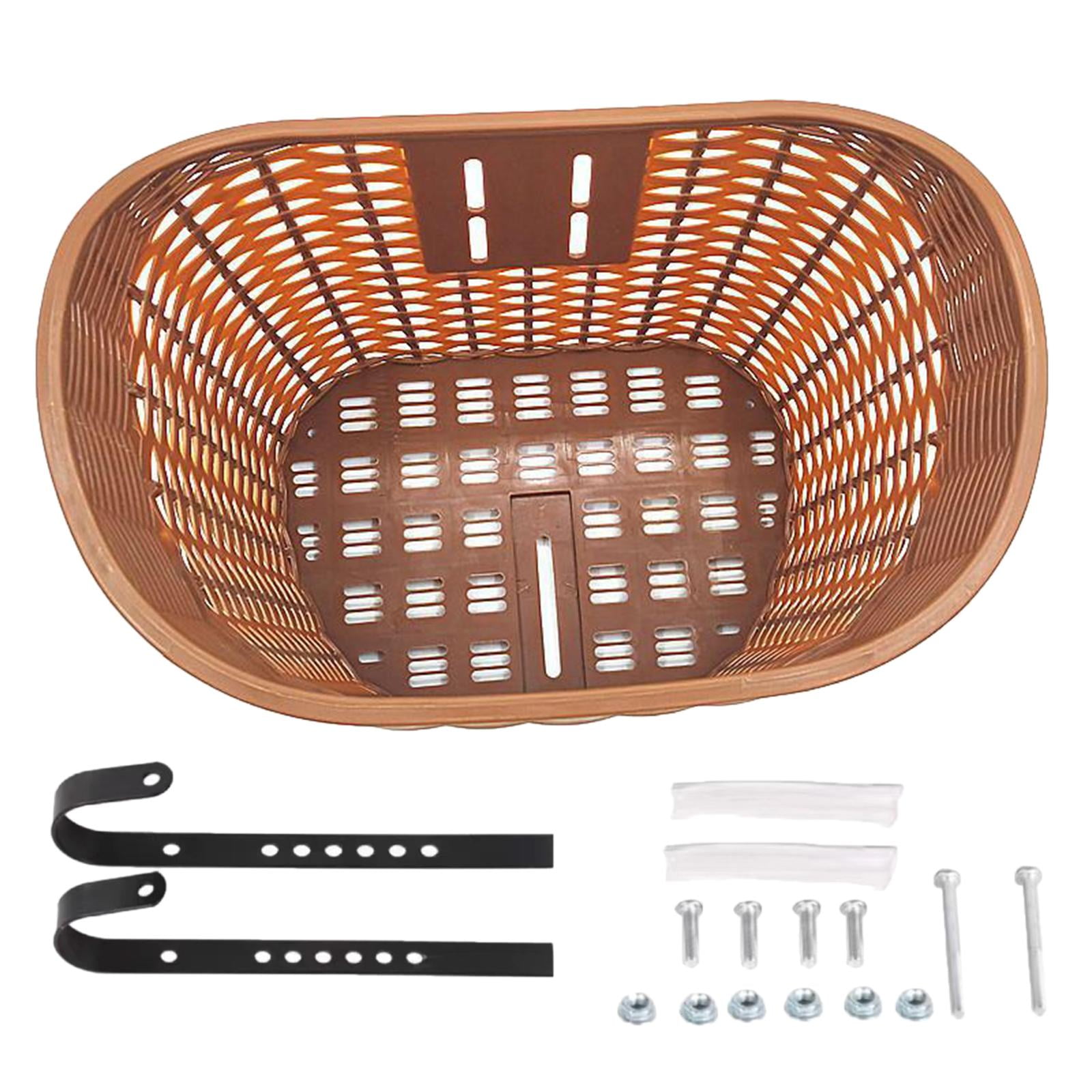 Ioensy - Cesta Para Bicicleta, Alforja, Cesta Delantera Para Bicicleta, Para Picnic, Compras, Comestibles, Camping, Marrón