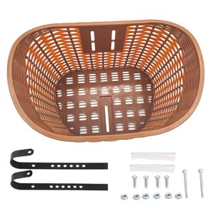 Ioensy - Cesta Para Bicicleta, Alforja, Cesta Delantera Para Bicicleta, Para Picnic, Compras, Comestibles, Camping, Marrón