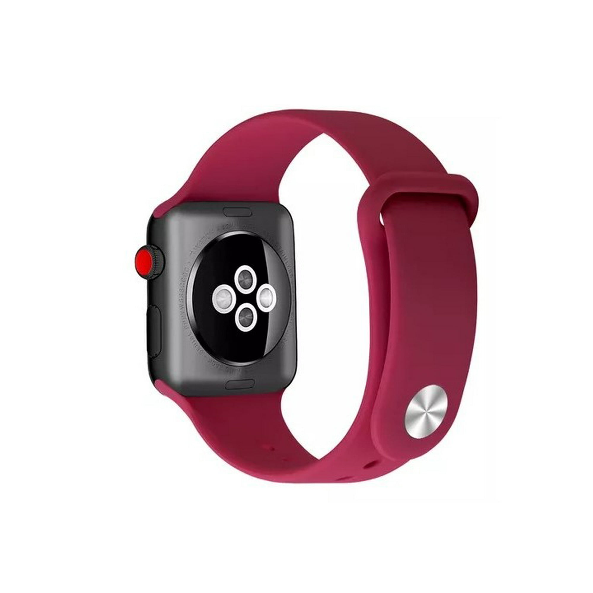 Genérico - Correa Botón Compatible Iwatch Apple Watch 42/44/45mm Rosa Roja