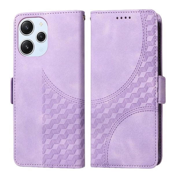 Carcasa FOXDOCK Xiaomi Redmi 12 4G/5G de cuero PU, diseño acolchado clásico, protección contra caídas y rayones