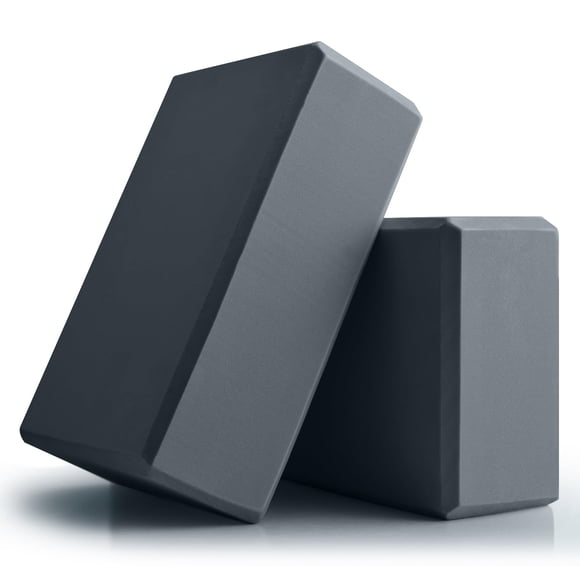Yoga Blocks POUYRBA, 2 unidades, espuma EVA, 23 x 15 x 7,5 cm (gris, grande)
