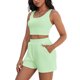 thumbnail image 4 of ATHLECHIC Conjuntos de 2 Piezas para Mujer, Top Corto de Punto Acanalado y Shorts con Bolsillo M Verde Claro, 4 of 5