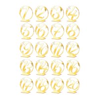 Magideal - Tarjetas Resistentes Para Números De Mesa, Con Base, Soporte Acrílico Para Matrícula De Mesa De Boda, Para Actividades, Decoración De Fiestas, Anivers 20 Piezas Áureas