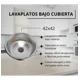 thumbnail image 5 of Lavaplatos Bajo Cubierta Redondo 42x42cm Acero Inoxidable Color Plateado, 5 of 5