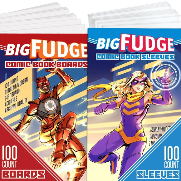 Bolsas y Tableros para Cómics Big Fudge Pack de 100 (26,7 × 18,4 cm)