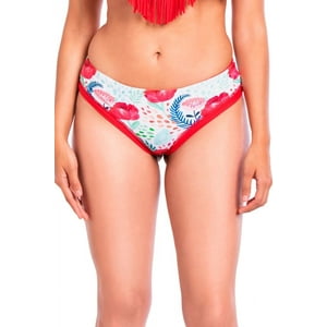 Samia - Bikini Calzón Tanga Reversible Estampado Rojo S