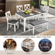 thumbnail image 2 of 6-Piece Dining Table Set with Bench, Wood Dining Table Set for 6, Modern 6-Person Dining Table Set for Dining room, Kitchen, Grey & White two tone, 2 of 3