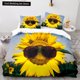 thumbnail image 1 of Yellow Sunflowers Duvet Cover Beautiful Floral Bedding Set for Kids Girls Women Girly Lovely Flowers Soft Quilt Cover Bed Sheets, 1 of 5